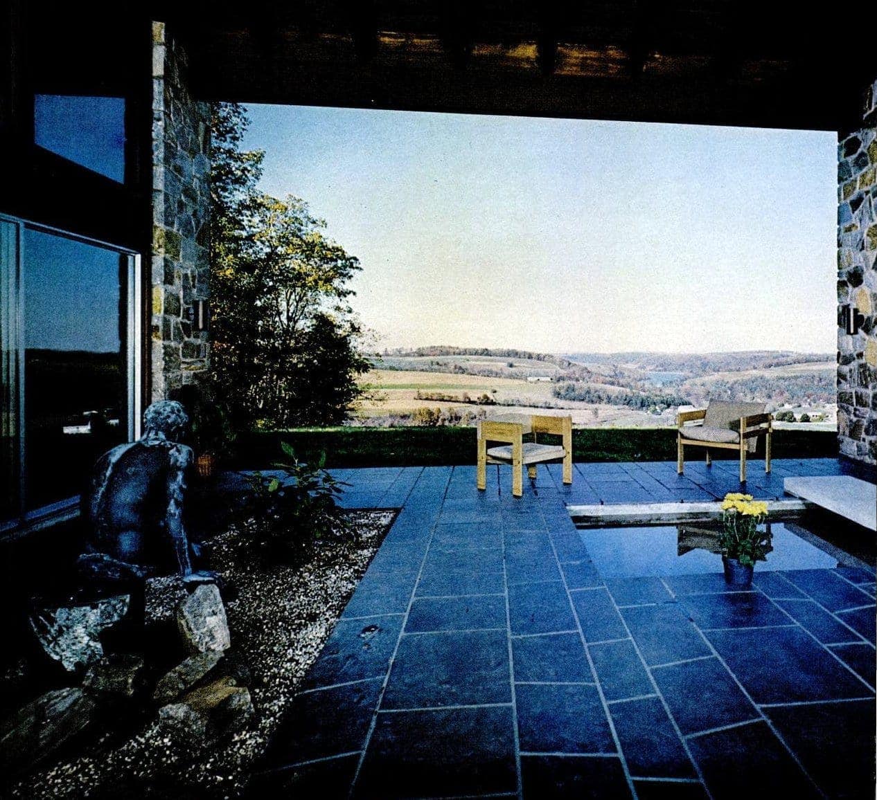 1969 - Secluded vintage backyard patio with an amazing view