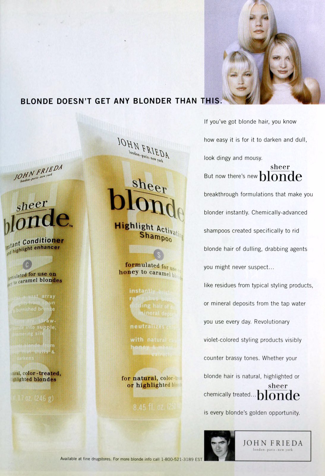 90s John Frieda Sheer Blonde shampoo and conditioner (1999)