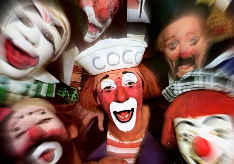 AI restored clown photos came out pretty creepy - at Click Americana