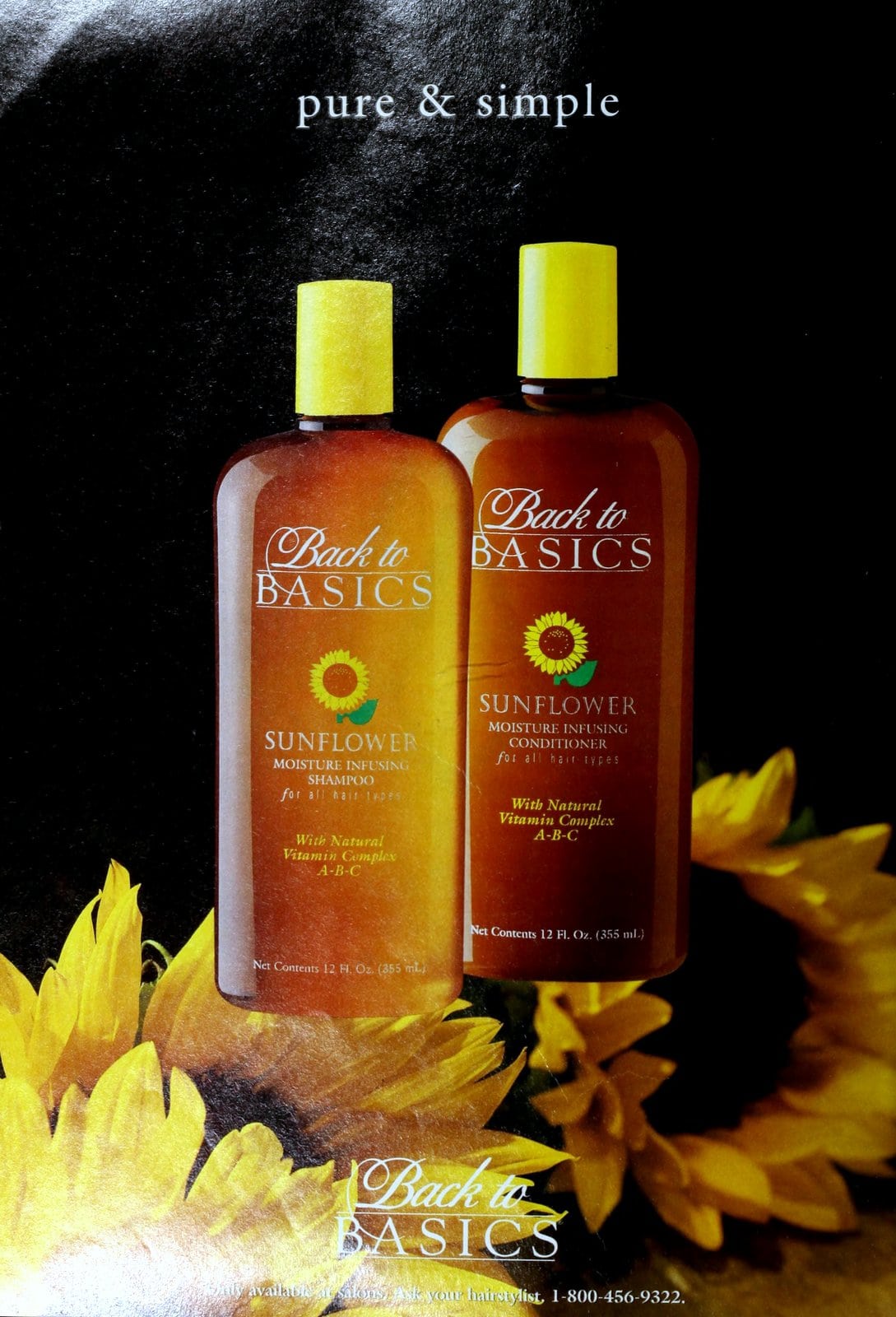 Back to Basics sunflower shampoo and conditioner (1998)