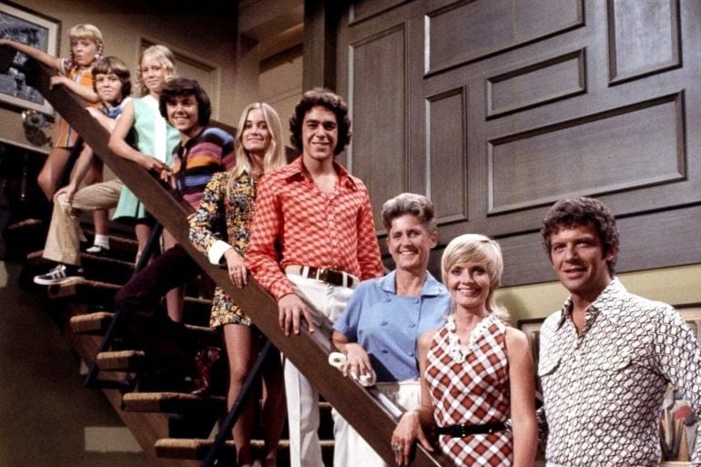 Cast of The Brady Bunch - Original TV series - on the stairs