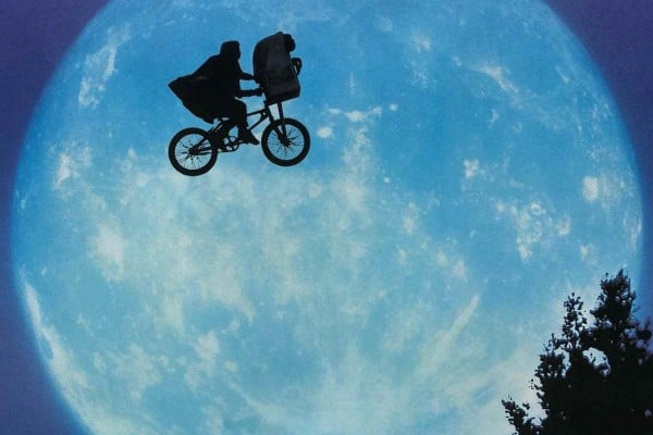 E.T. the Extra-Terrestrial movie - flying bicycle