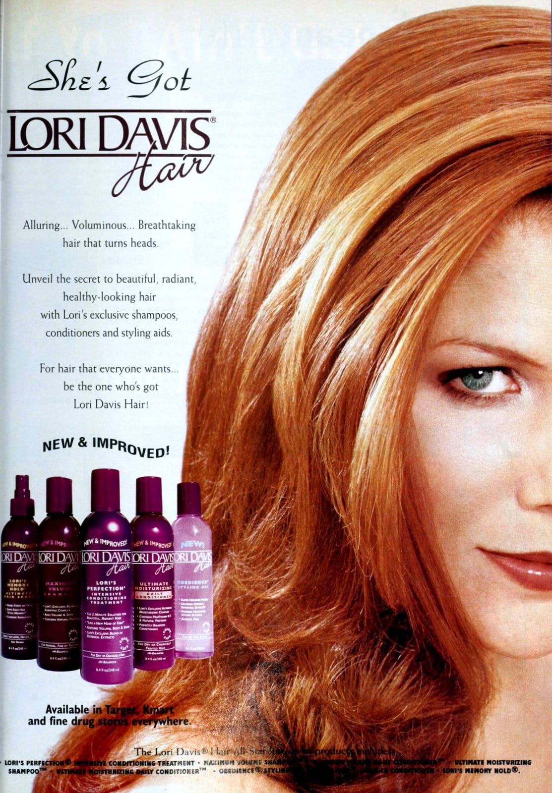 Lori Davis haircare and shampoo (1998)