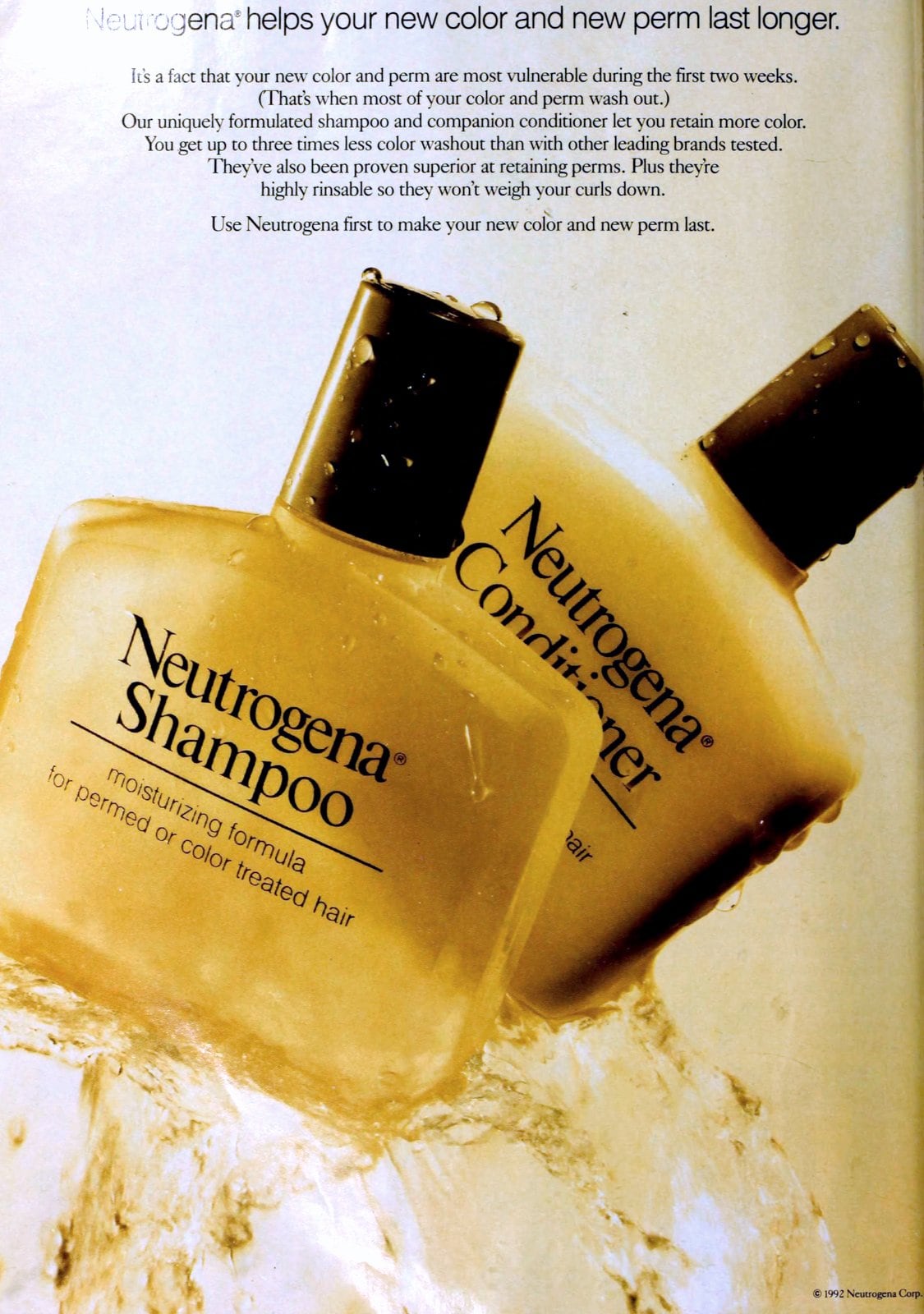 Neutrogena shampoo and conditioner (1992)