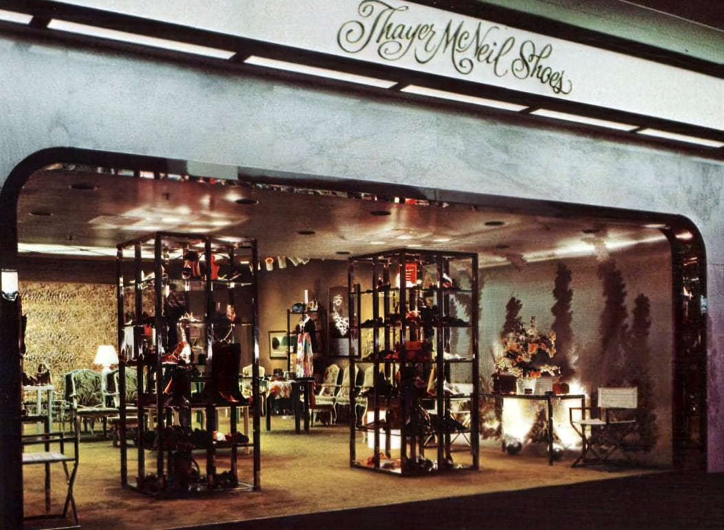 Old Thayer McNeil Shoes store at a mall (1971)