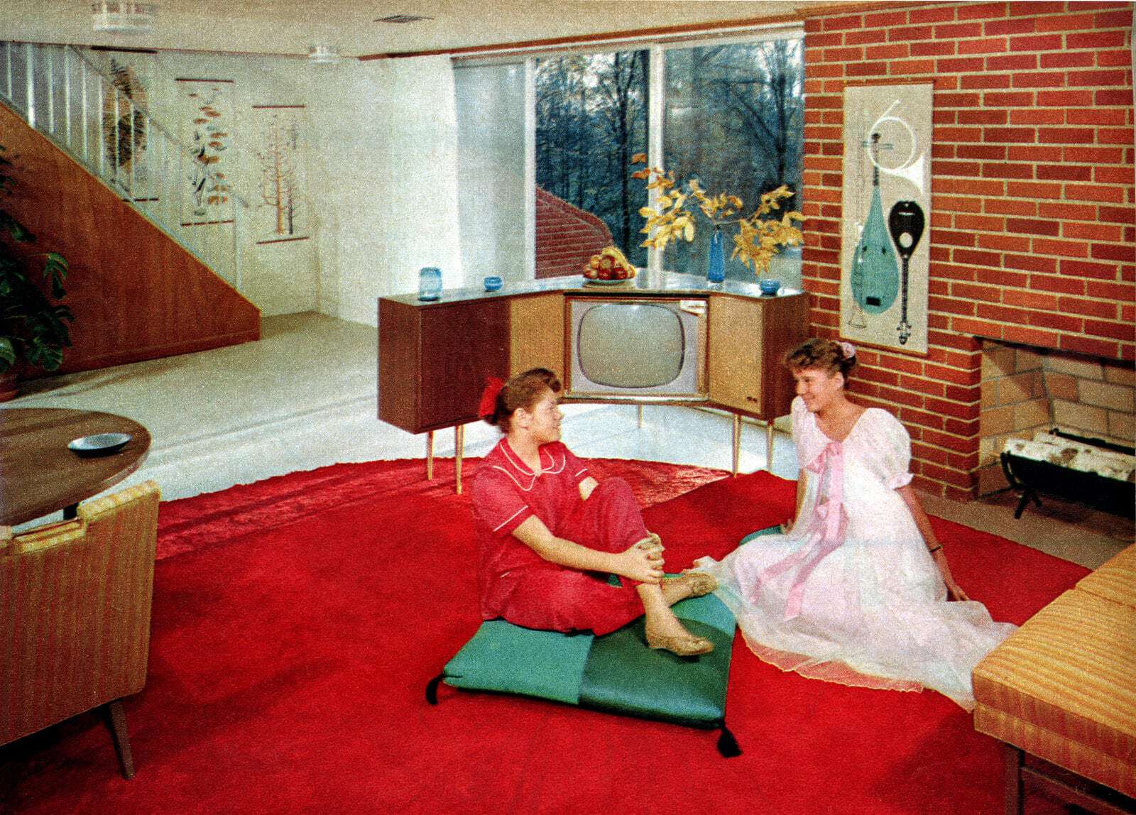 Typical 1950s suburban home - downstairs family room