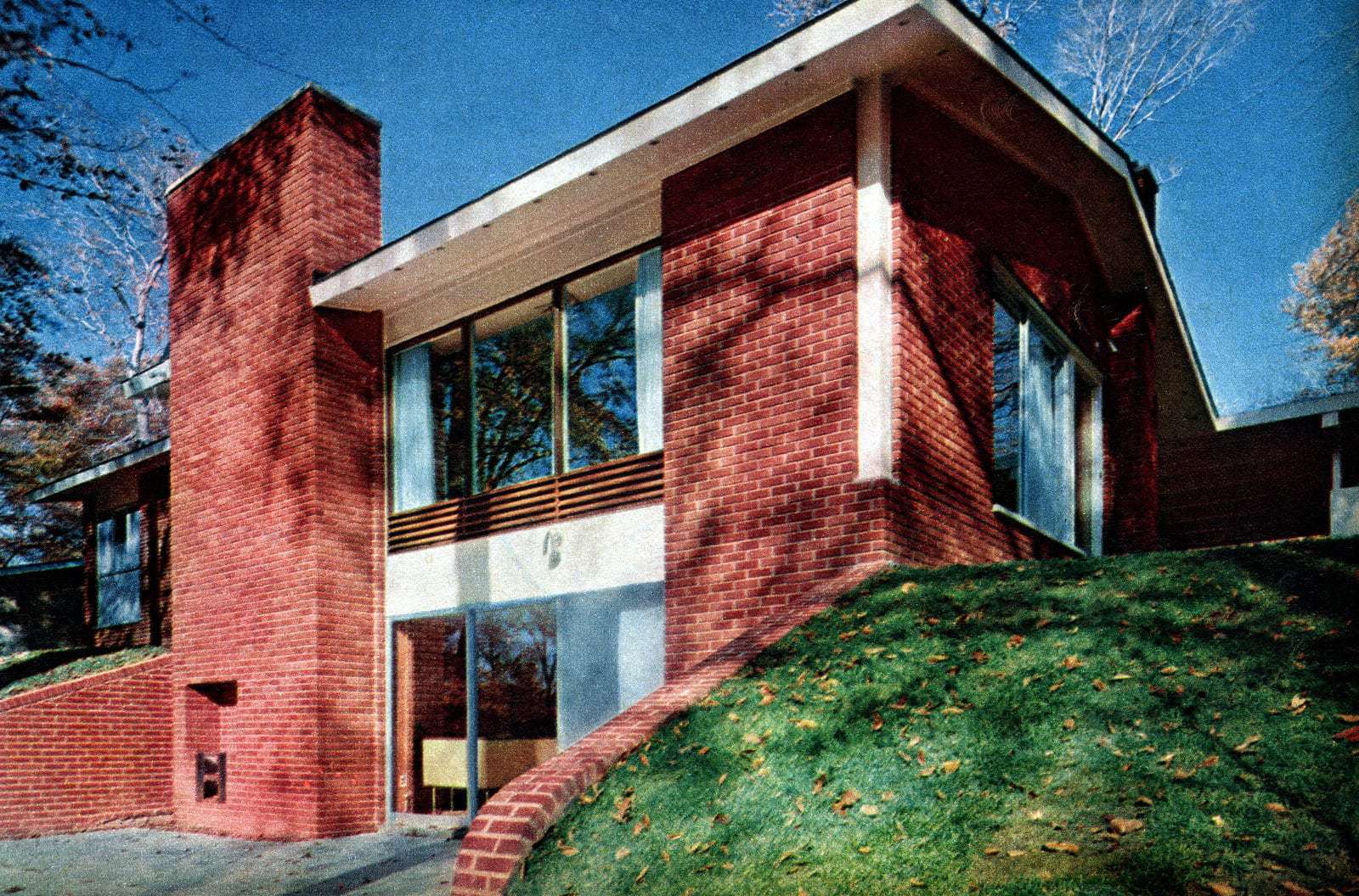 Typical 1950s prefab home - exterior view of back