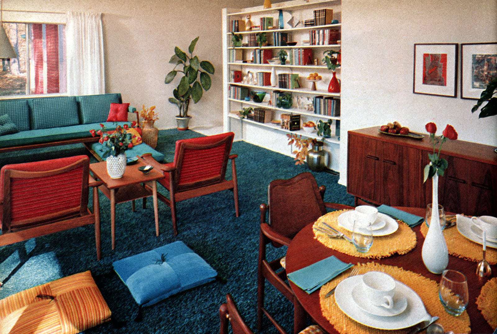 Typical 1950s prefab home - Living room