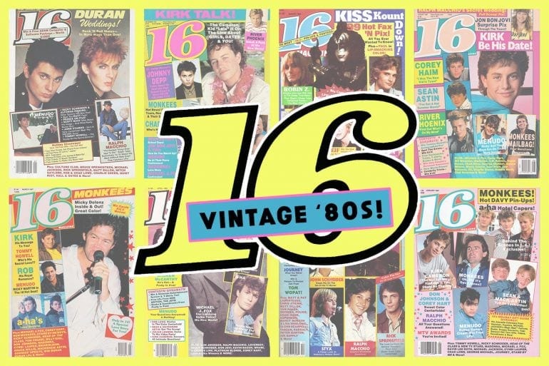 Vintage 1980s 16 magazine covers