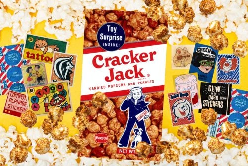 Vintage Cracker Jack prizes - retro popcorn snack at Click Americana