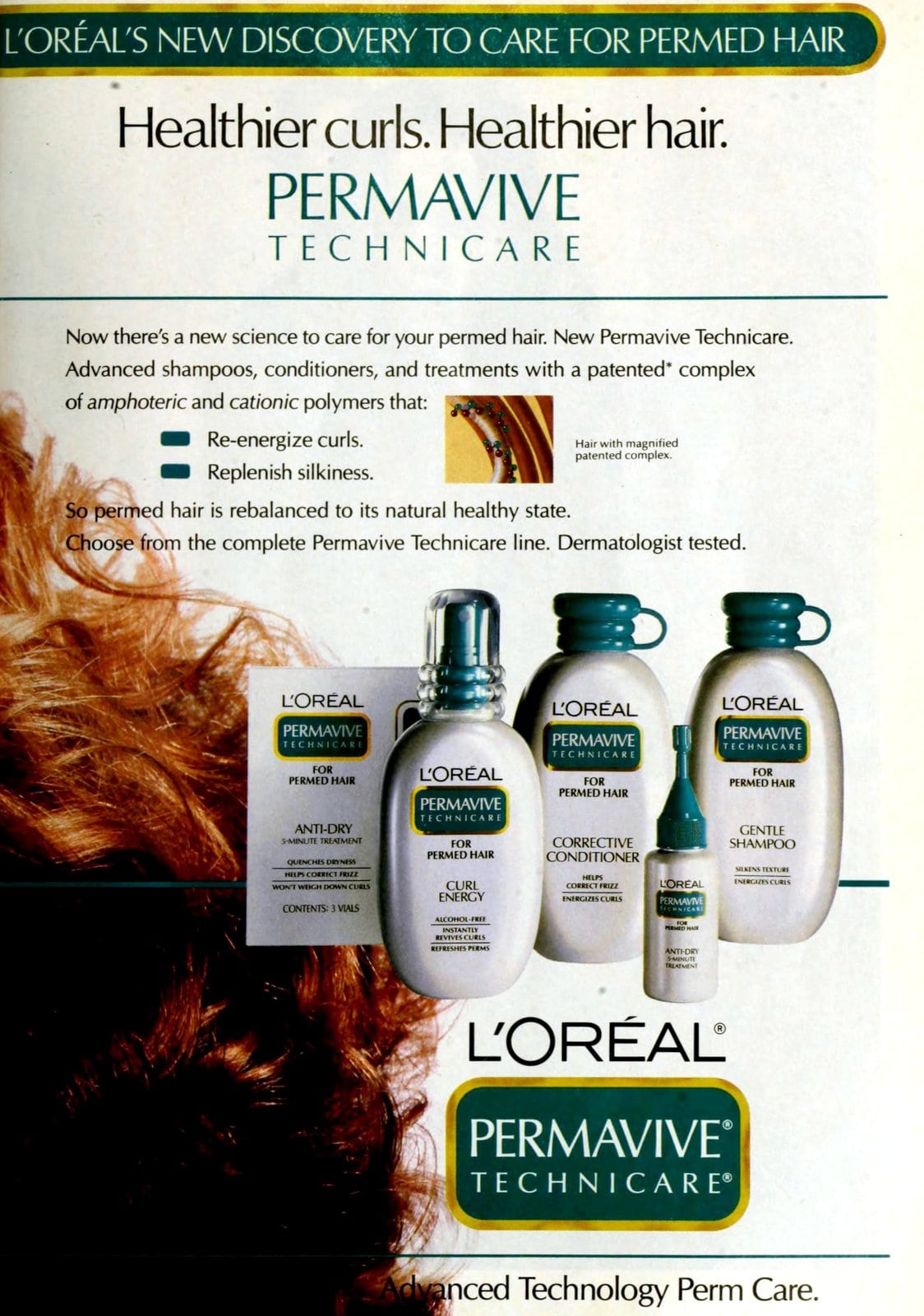 Vintage L'Oreal Permavive shampoo and care for permed hair (1992)