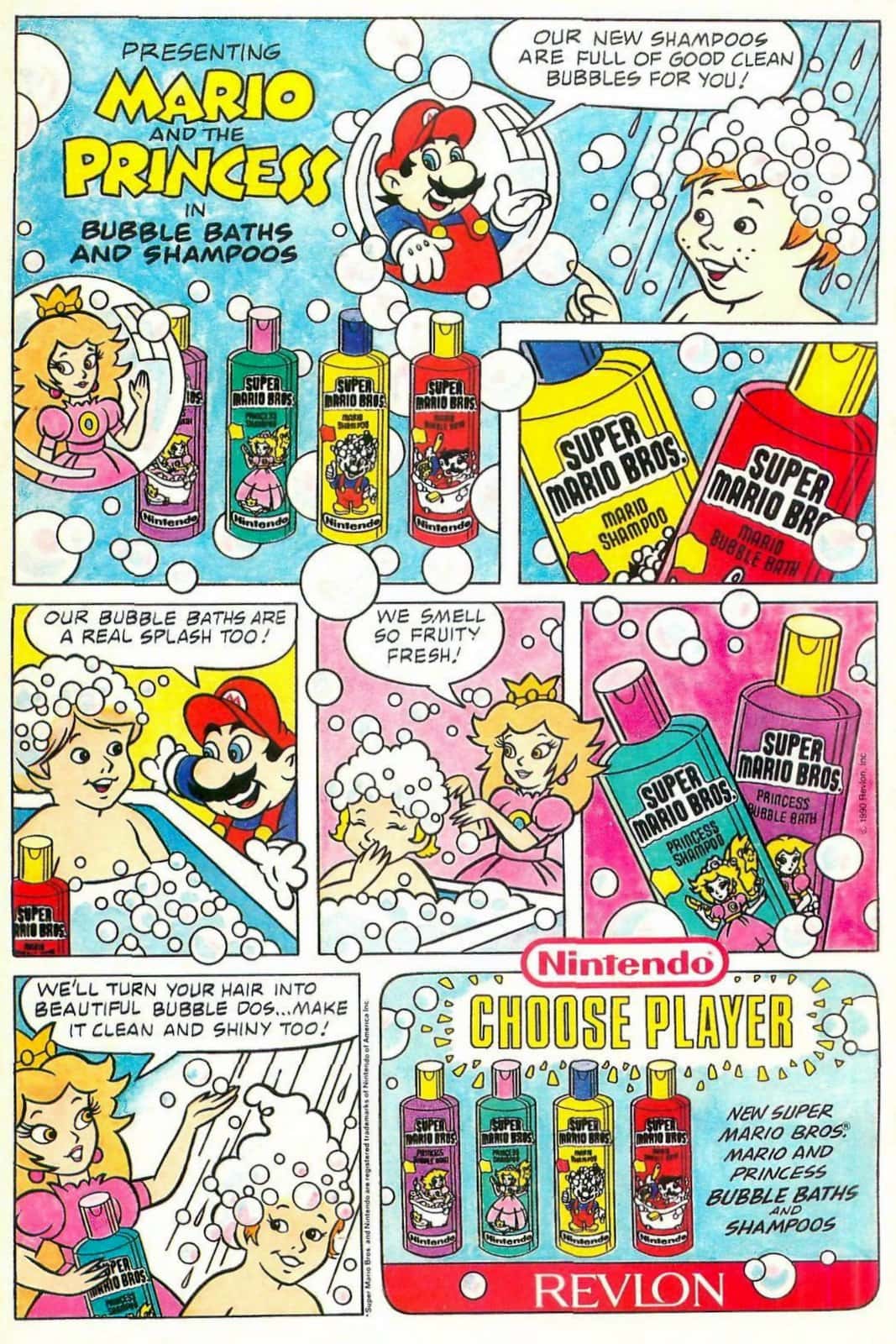 Vintage Mario and Princess shampoo and bubble bath from Revlon (1991)