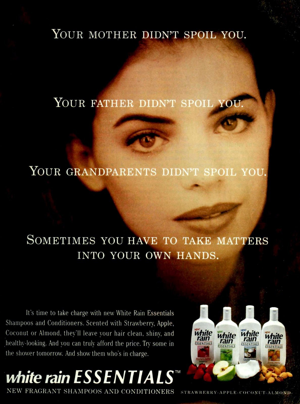 White Rain Essentials shampoos and conditioners (1993)